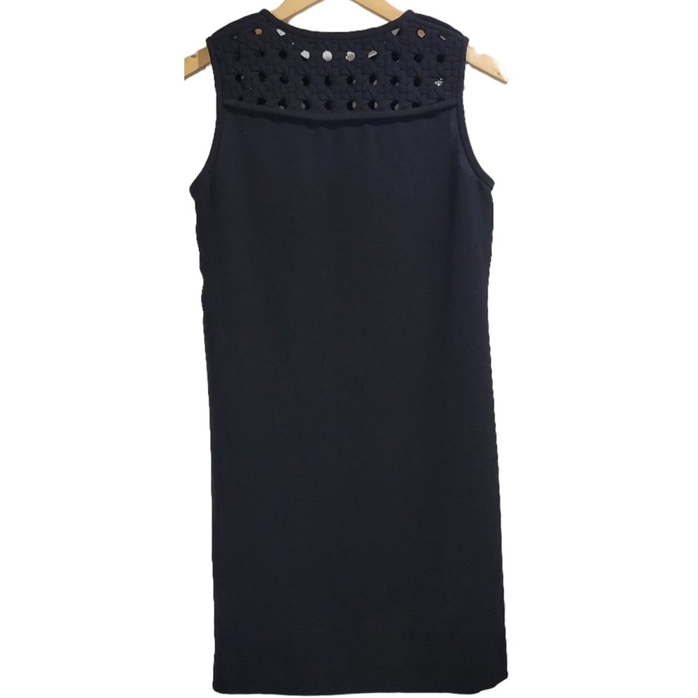 Diane‎ von Furstenberg Black Sleeveless Sheath Hope Dress Crochet Neck Detail 2 - Picture 3 of 9